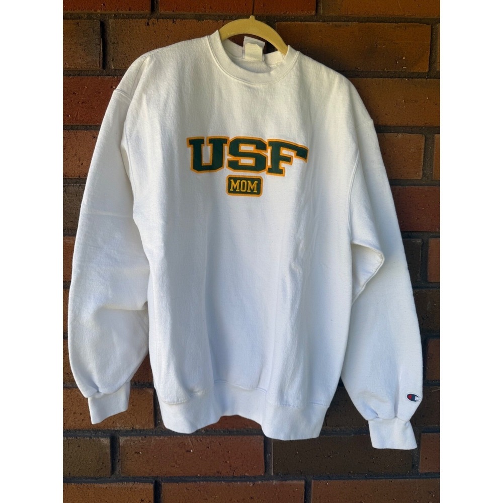 USF Mom Sweatshirt University South Florida Bulls Pullover | White | Size Large